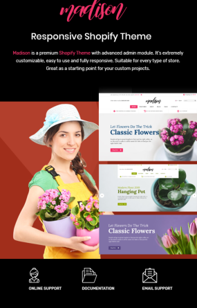 Madison – 花卉植物苗圃Shopify主题